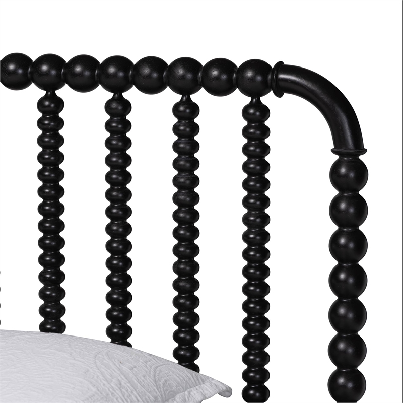 Baxton Studio Lucera 6-Drawer Platform Bed with Bobbin Frame Twin Black