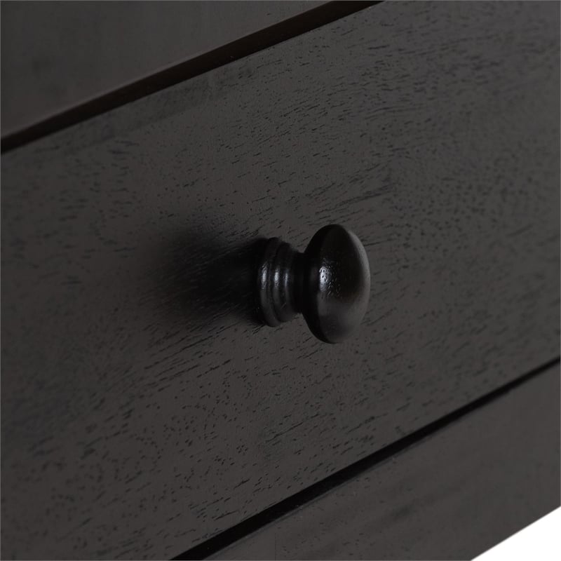 Baxton Studio Lucera 6-Drawer Platform Bed with Bobbin Frame Full Black