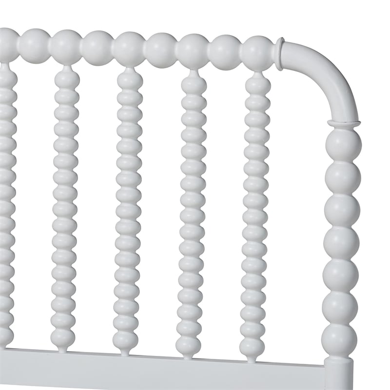 Baxton Studio Lucera 6-Drawer Platform Bed with Bobbin Frame Queen White