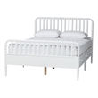 Baxton Studio Lucera 6-Drawer Platform Bed with Bobbin Frame Queen White