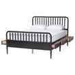 Baxton Studio Lucera 6-Drawer Platform Bed with Bobbin Frame Queen Black