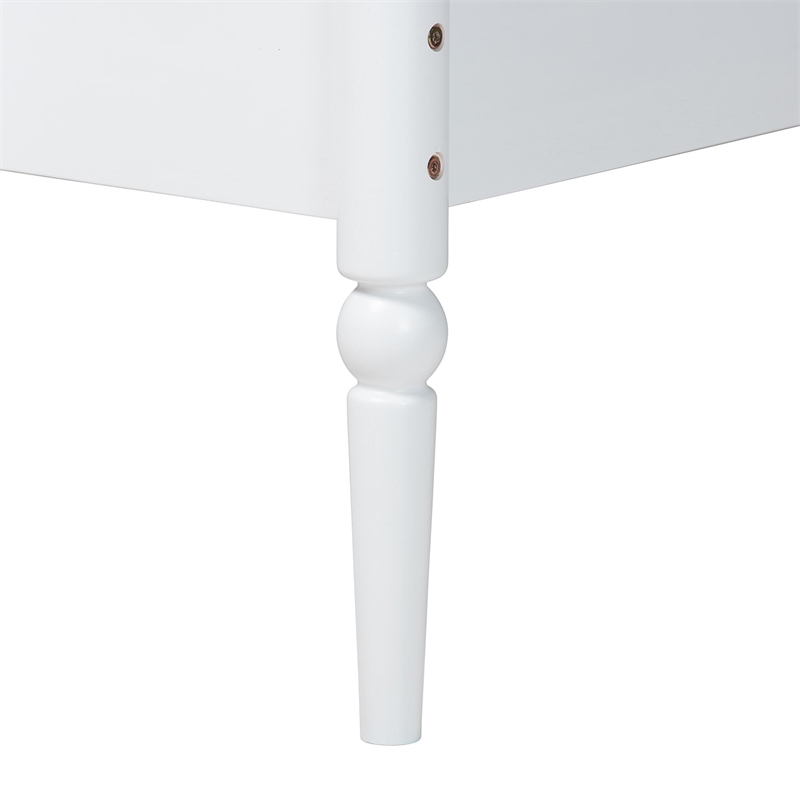 Baxton Studio Lucera Bobbin Bunk Bed with Ladder White