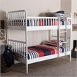 Baxton Studio Lucera Bobbin Bunk Bed with Ladder White