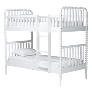Baxton Studio Lucera Bobbin Bunk Bed with Ladder White