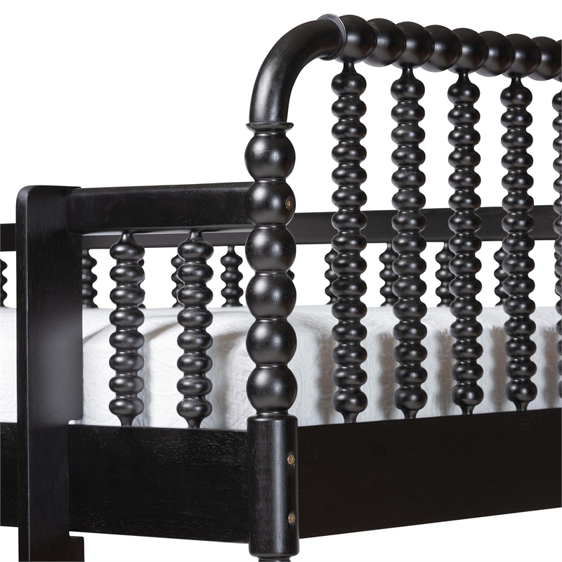 Baxton Studio Lucera Bobbin Bunk Bed with Ladder Black