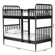 Baxton Studio Lucera Bobbin Bunk Bed with Ladder Black