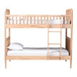 Baxton Studio Lucera Bobbin Bunk Bed with Ladder Beech Brown