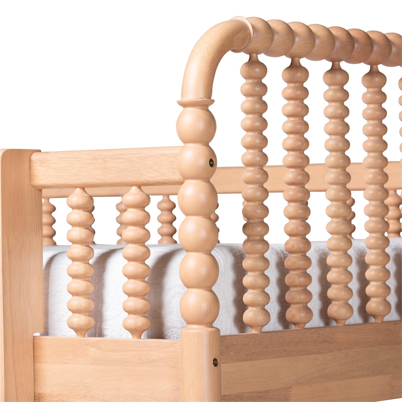 Baxton Studio Lucera Bobbin Bunk Bed with Ladder Beech Brown