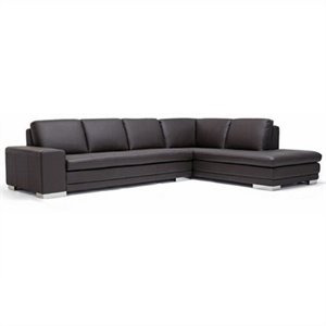 Callidora Leather Sectional Sofa in Dark Brown