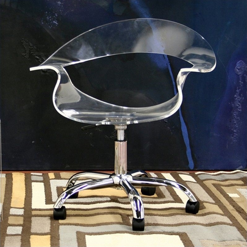 baxton studio elia acrylic swivel chair