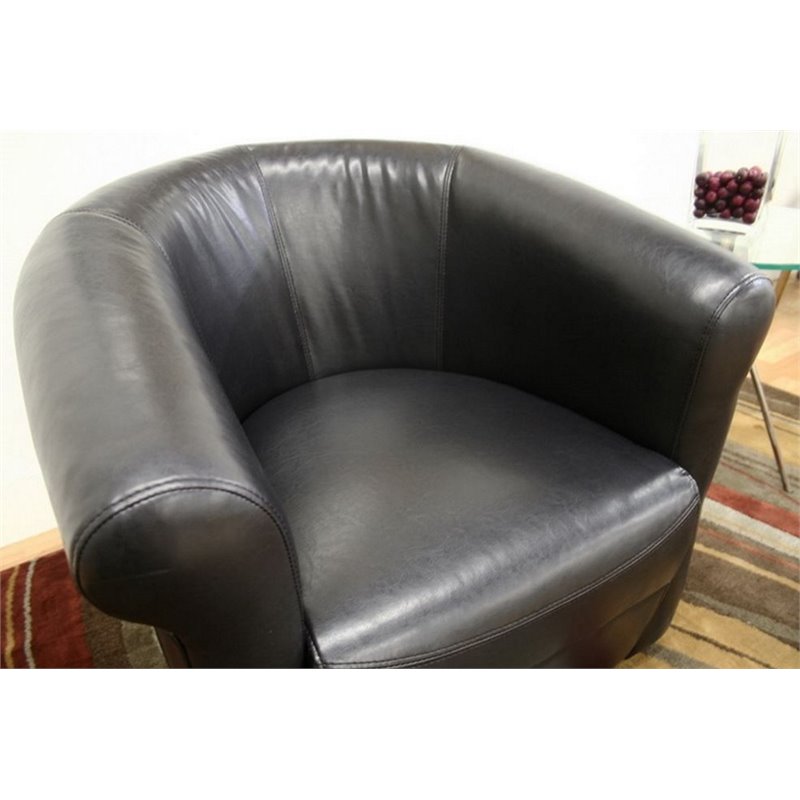 Baxton Studio Julian Faux Leather Club Chair in Black