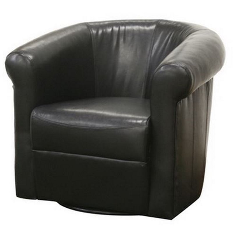 Baxton Studio Julian Faux Leather Club Chair in Black