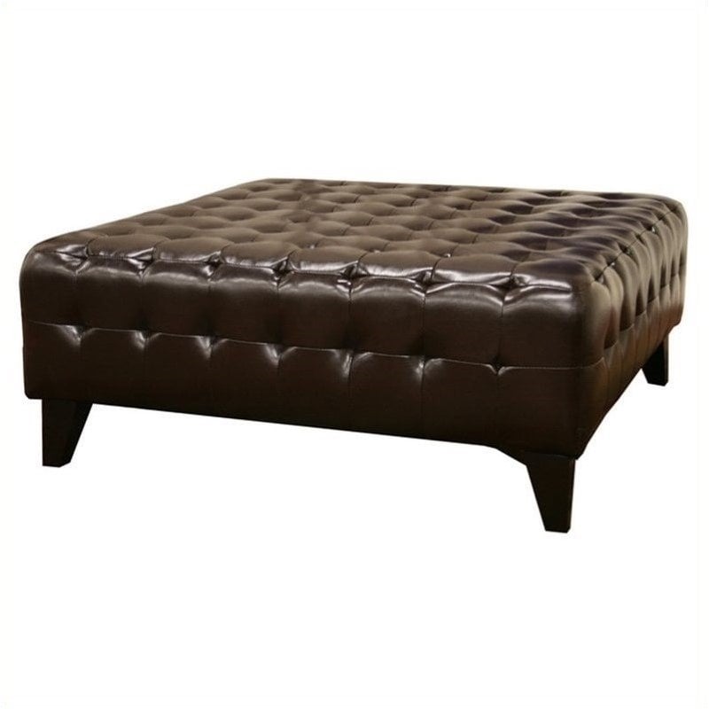 Pemberly Square Ottoman in Dark Brown BushFurnitureCollection