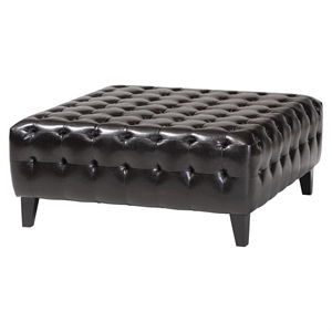 Pemberly Square Ottoman in Dark Brown