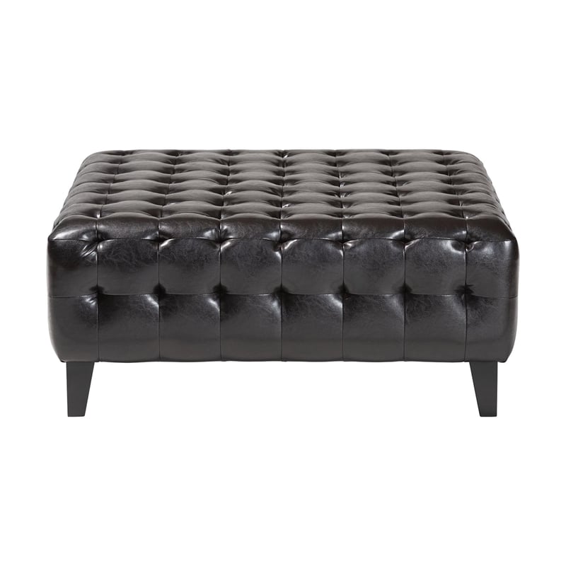 Pemberly Square Ottoman in Dark Brown