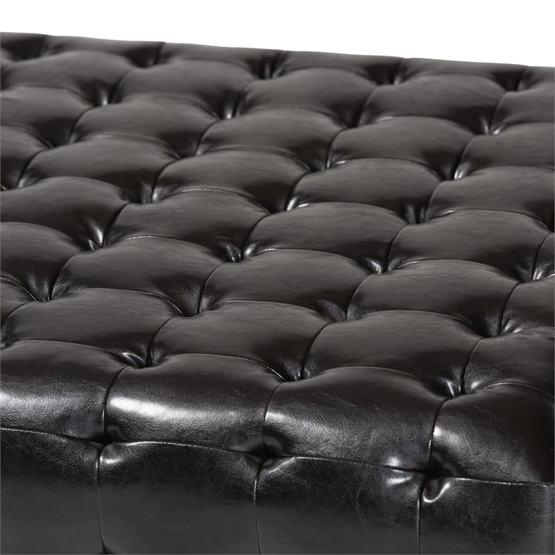 Pemberly Square Ottoman in Dark Brown