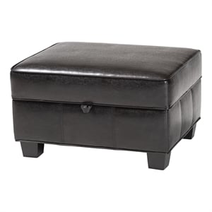 Agustus Storage Ottoman in Dark Brown