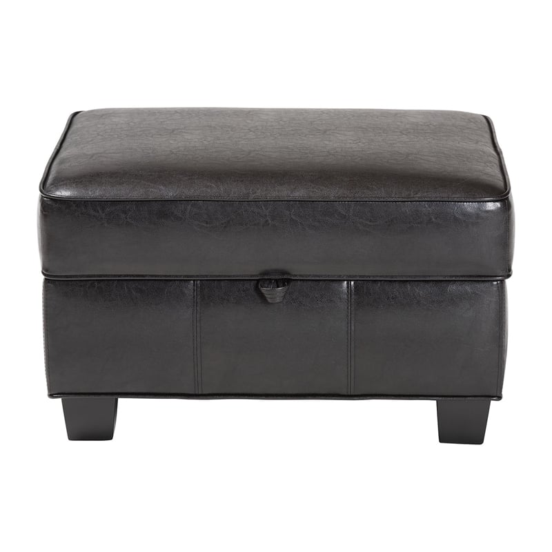 Agustus Storage Ottoman in Dark Brown