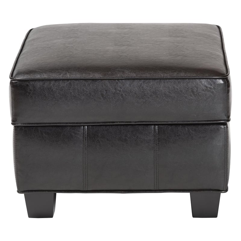 Agustus Storage Ottoman in Dark Brown