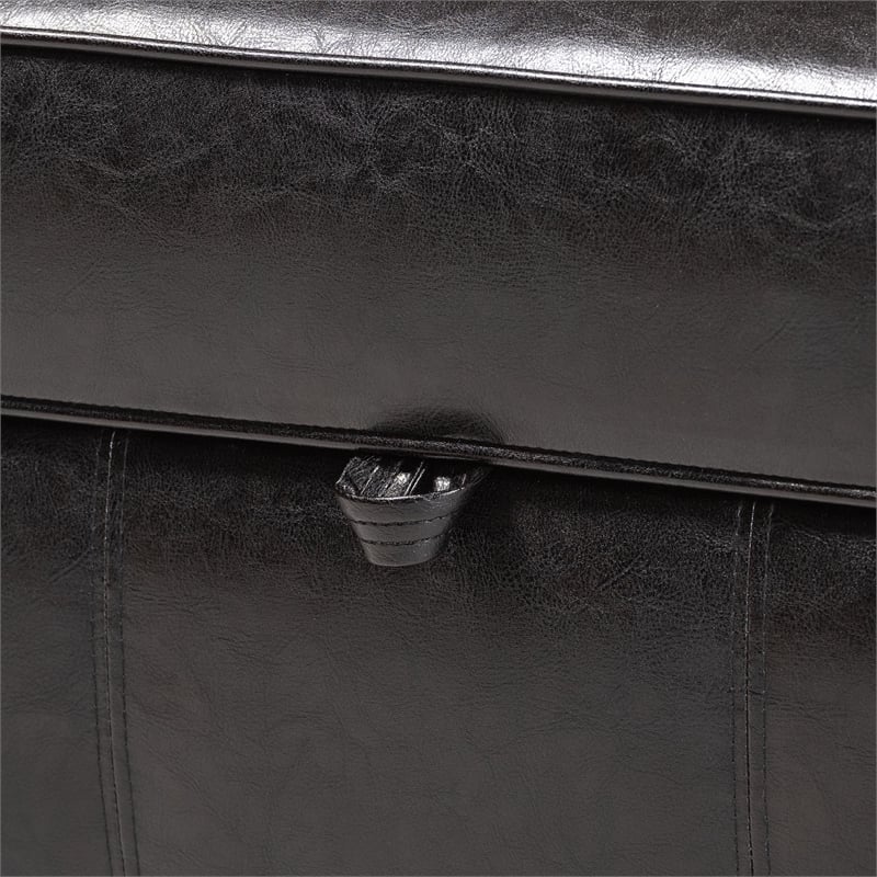 Agustus Storage Ottoman in Dark Brown