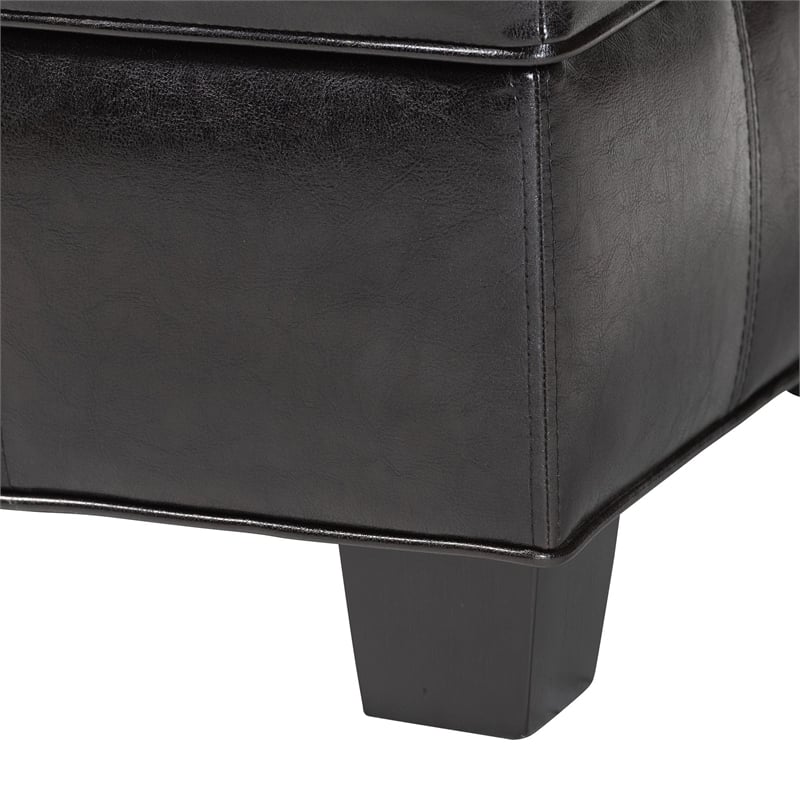 Agustus Storage Ottoman in Dark Brown