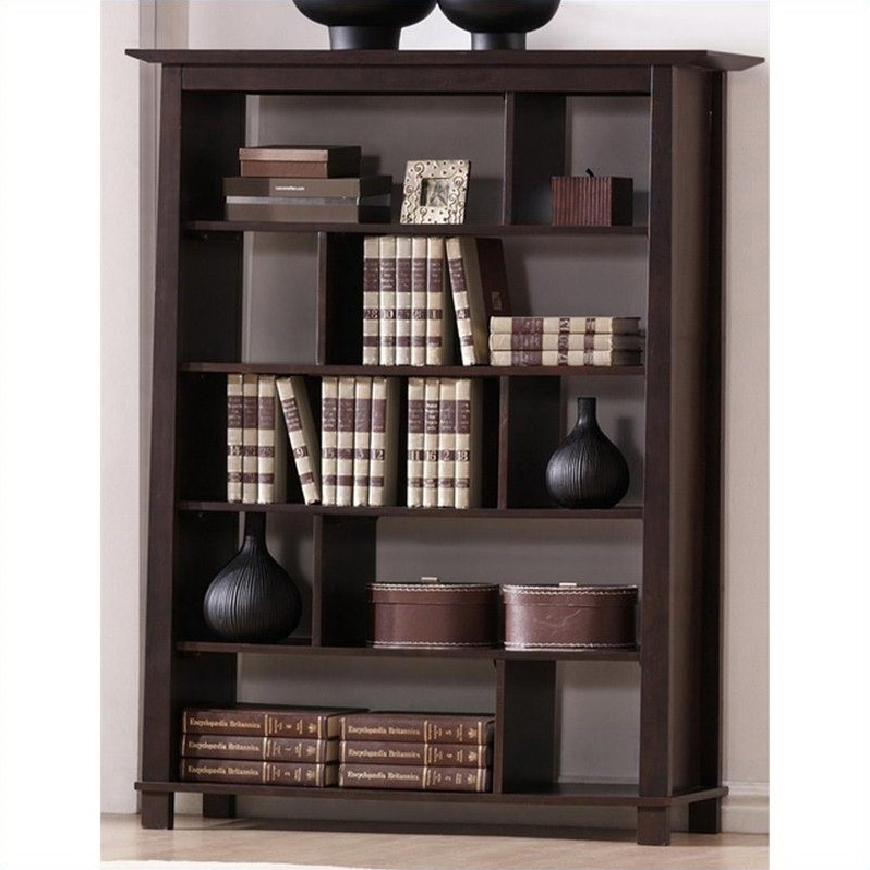 Havana Tall Bookcase in Dark Brown BushFurnitureCollection