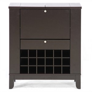 modesto dry home bar and wine cabinet in dark brown