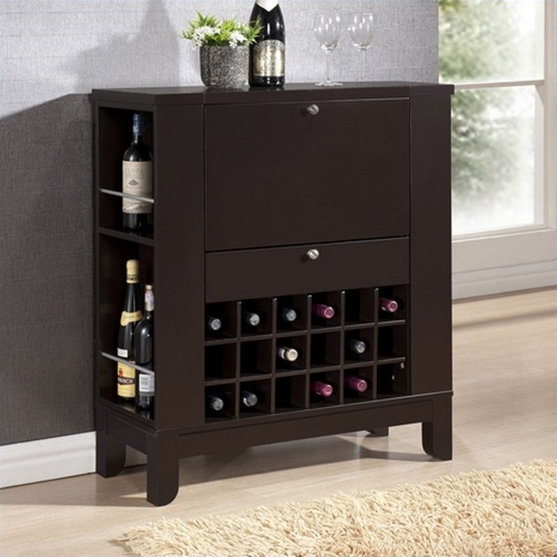 Modesto Dry Home Bar and Wine Cabinet in Dark Brown