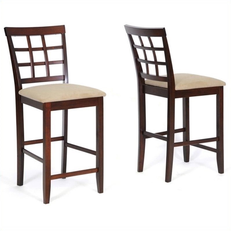 Katelyn Counter Stool in Cappuccino and Brown(Set of 2) Cymax Business