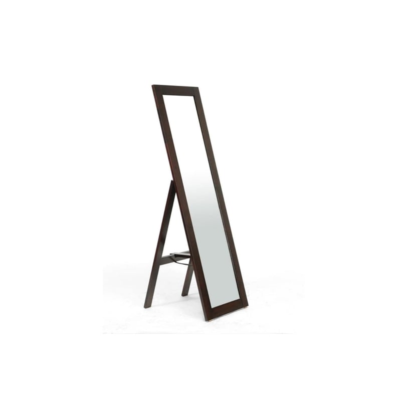 Baxton Studio Lund Mirror in Dark Brown