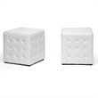 Siskal Cube Ottoman in White (Set of 2)