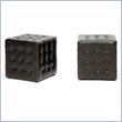 Siskal Cube Ottoman in Dark Brown (Set of 2)