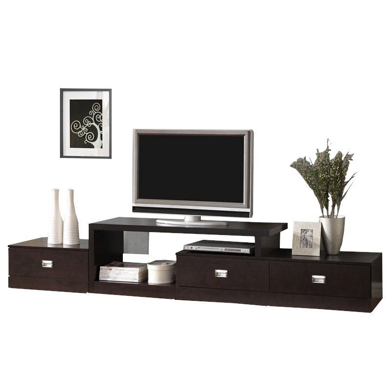 Marconi Asymmetrical TV Stand in Dark Brown