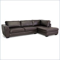 Baxton Studio Orland 2 Piece Leather Left Facing Sectional in