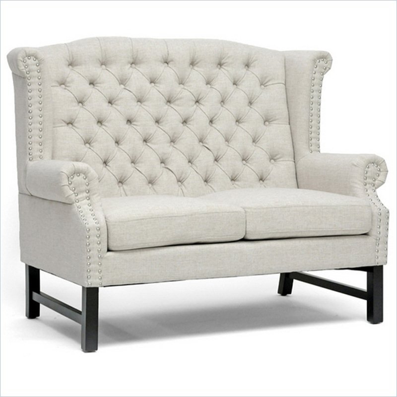 Baxton Studio Sussex Loveseat in Beige