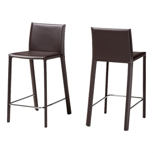 Baxton Studio Counter Stool in Brown (Set of 2)