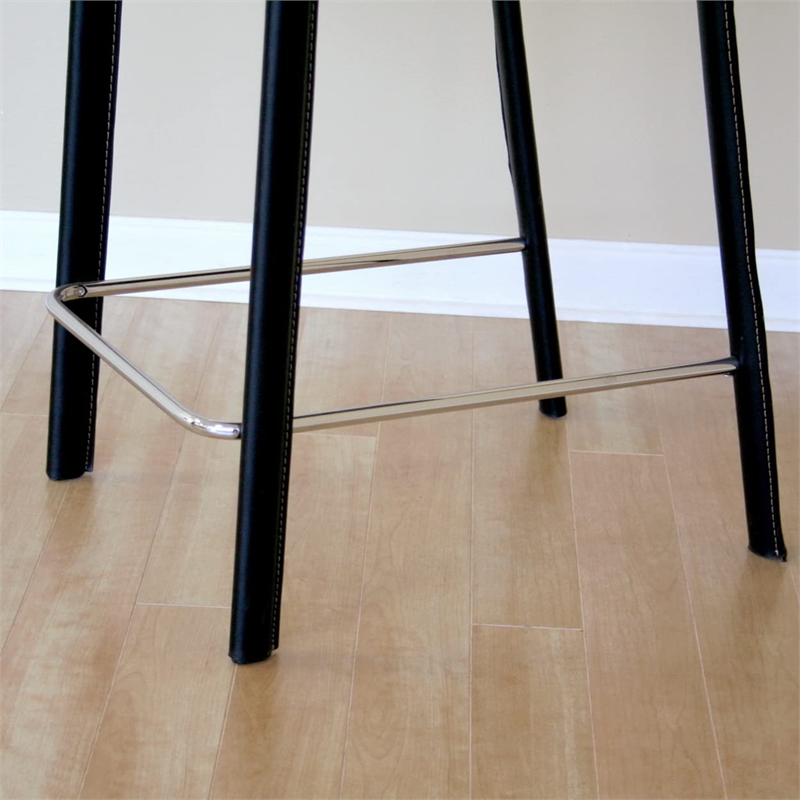 Baxton Studio Crawford Counter Height Stool in Black (Set of 2)