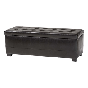Storage Bench Ottoman in Dark Brown