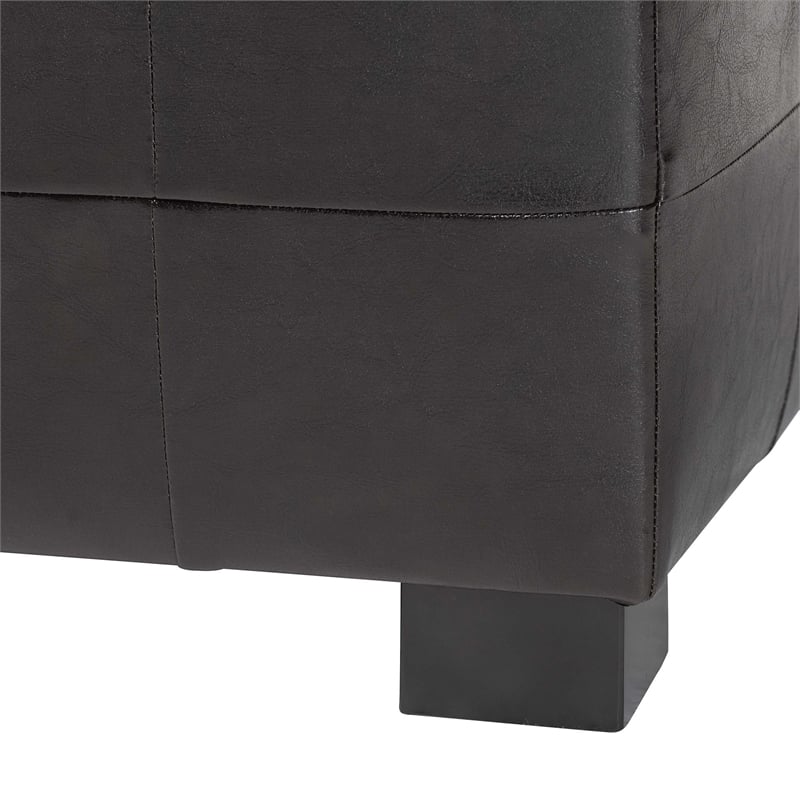 Storage Bench Ottoman in Dark Brown