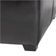 Square Leather Ottoman Footstool in Black