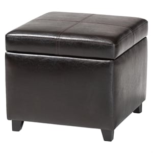Storage Cube Ottoman in Dark Brown