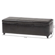 Large Bench Ottoman in Dark Brown