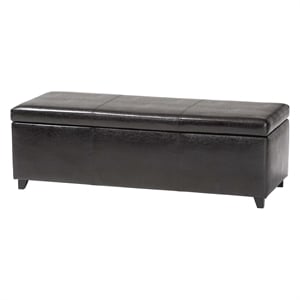 Large Bench Ottoman in Dark Brown