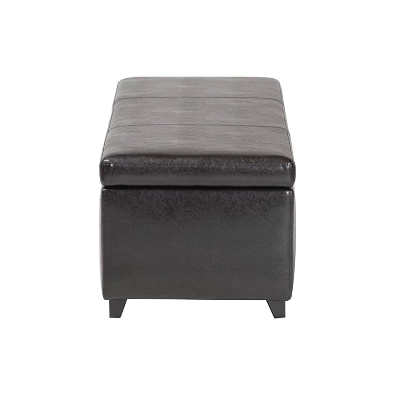 Large Bench Ottoman in Dark Brown