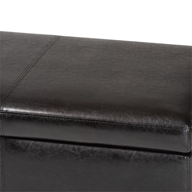 Large Bench Ottoman in Dark Brown