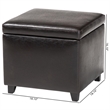 Small Storage Cube Ottoman in Dark Brown
