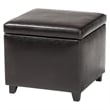 Small Storage Cube Ottoman in Dark Brown