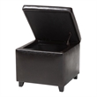 Small Storage Cube Ottoman in Dark Brown