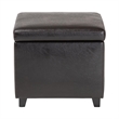 Small Storage Cube Ottoman in Dark Brown