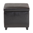 Small Storage Cube Ottoman in Dark Brown